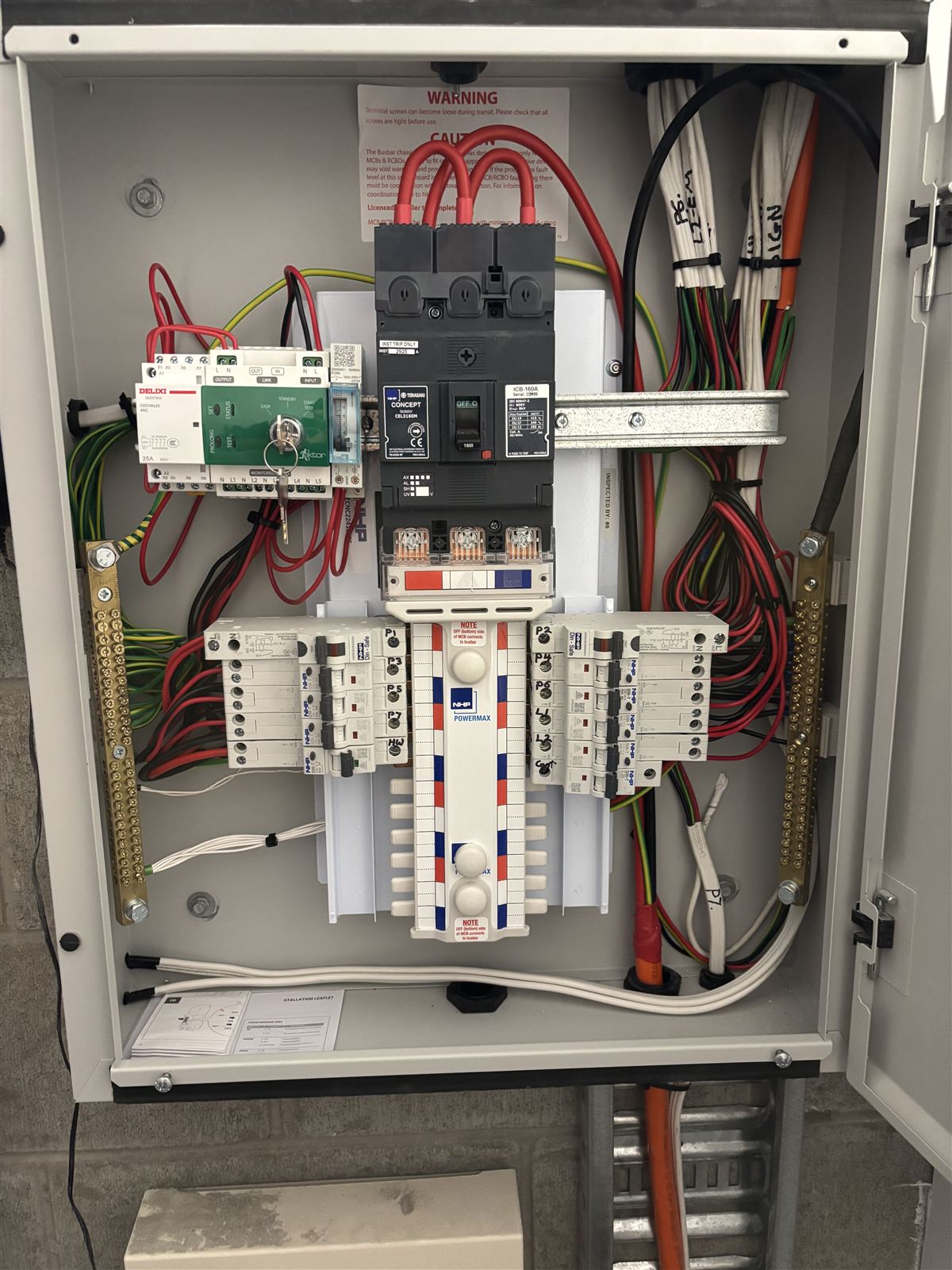 Finished switchboard upgrade with neat wiring and a labelled row of RCBOs