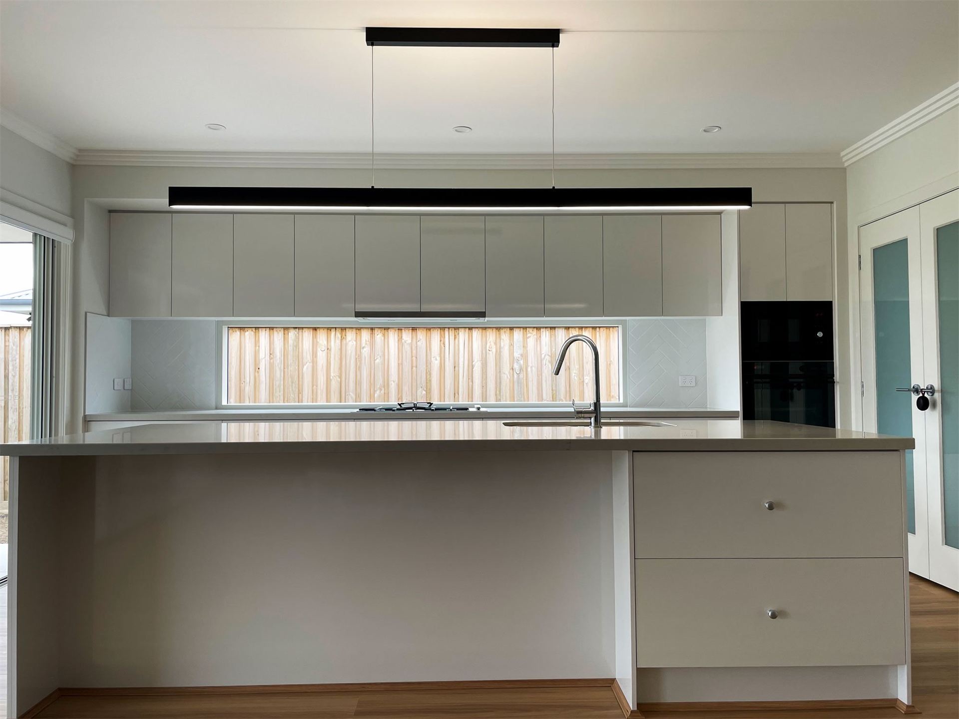 LED lighting in a bright kitchen