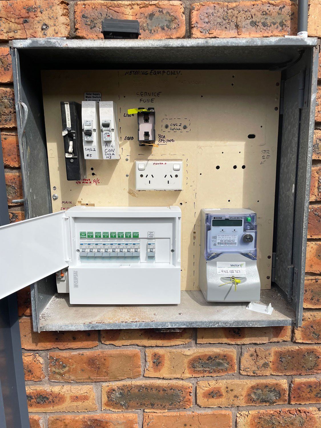 Home switchboard fitted with safety switches
